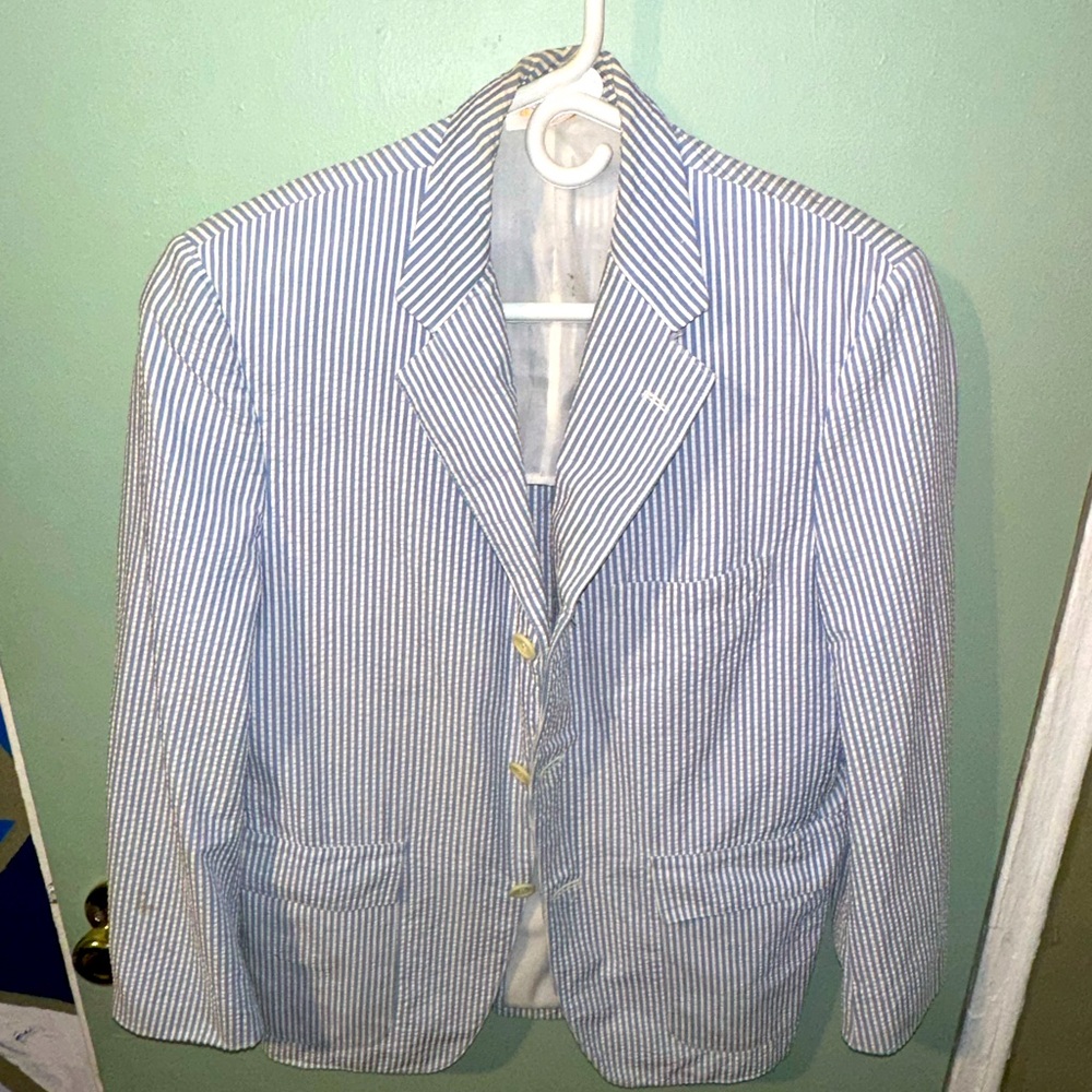 Brooks Brothers Striped Blue Suit Jacket
